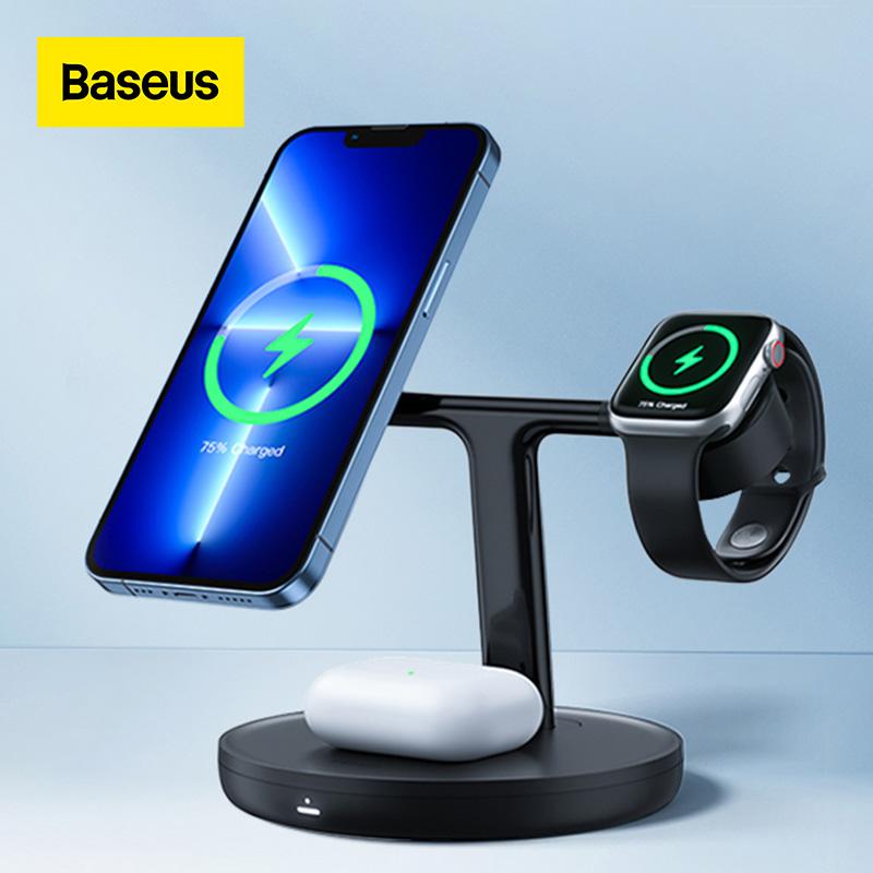 Đế sạc không dây Baseus 20W 3 trong 1 cho iPhone 14 13 Đế sạc nhanh cho Sumsung Huawei Airpod Pro Bộ sạc không dây