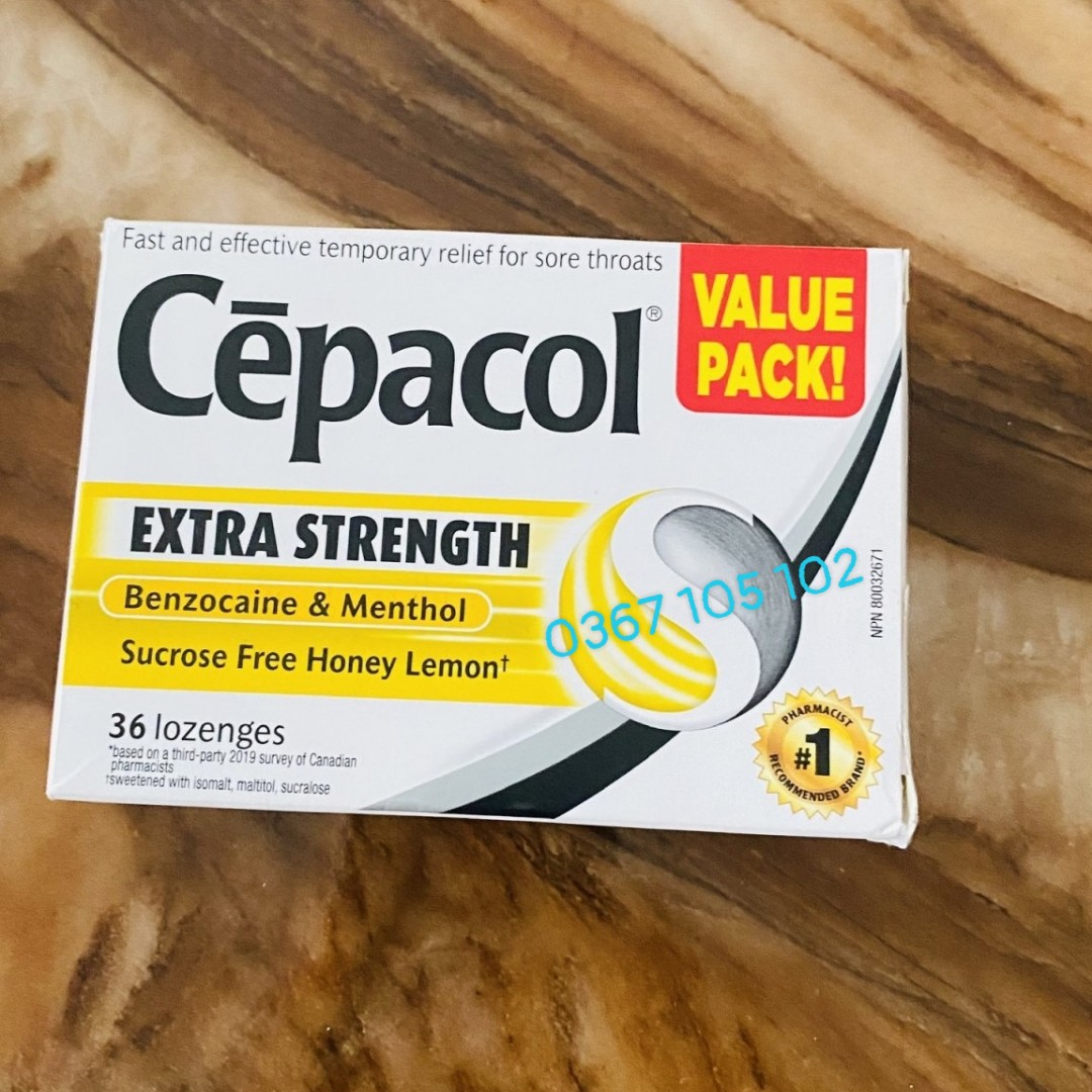 Cepacol Extra Strength, Fast and Effective Relief for Sore Throats, Sugar Free, Honey Lemon, 36 lozenges