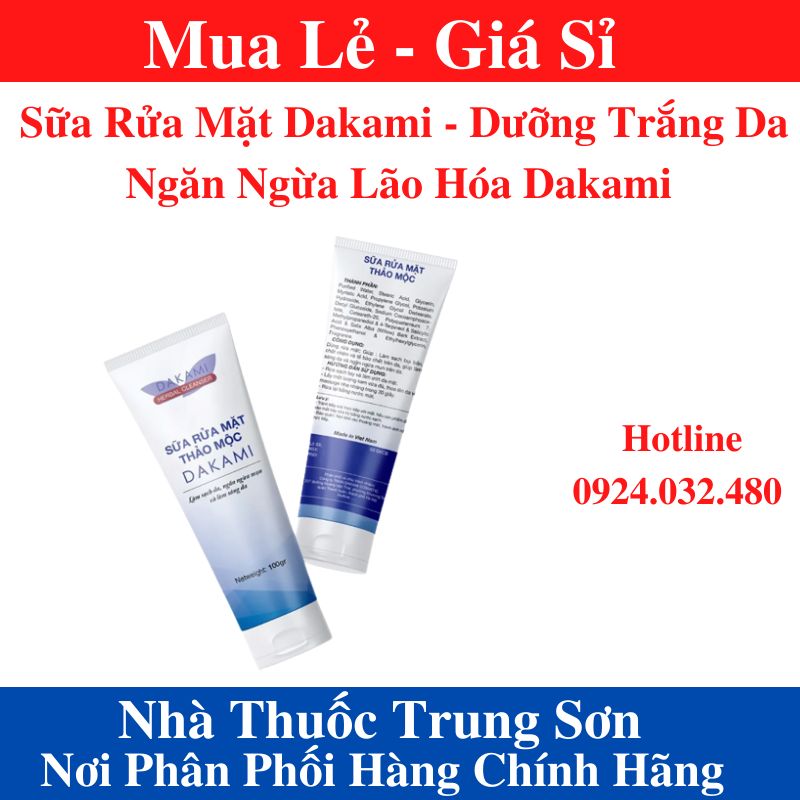 Sữa rửa mặt dakami - dưỡng trắng da ngăn ngừa lão hóa dakami - trung sơn 1