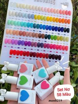 Set Sơn Nơ 58 Màu, sơn gel [ Tặng BASE, TOP, BẢNG MÀU ]
