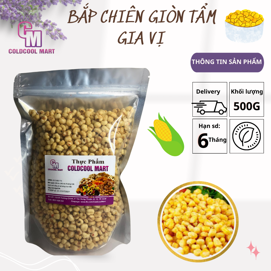 500g bắp chiên giòn tẩm gia vị - Coldcool Mark