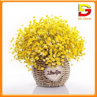 Hoa Trang Trí  Giỏ Hoa Giả Mây I LOVE U Cắm Sẵn Nhiều Mẫu Hoa Giả Trang Trí Để Bàn DC-155