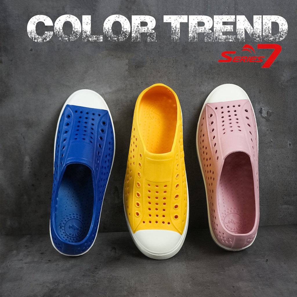 Giày nhựa cho bé gái bé trai dáng Sneaker đi học đi mưa dạo phố, chất liệu nhựa Eva & Phylon siêu nhẹ, mềm, êm chân, không thấm nước - nhiều màu BTBGSr7