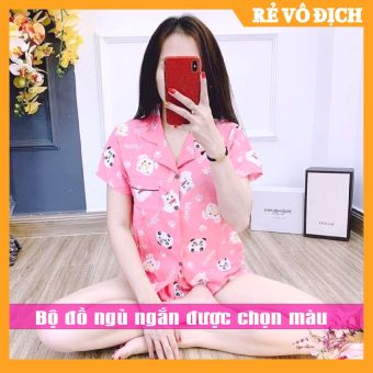 Bộ Đồ Ngủ Pyjama Nữ Ngắn - Bộ Đồ Mặc Ở Nhà Nữ Ngắn Tay Quần Cộc  - Bộ Đồ Nữ Mặc Ở Nhà Tay Cộc Quần Ngắn Giá Rẻ Chất Kate Thái - Phi Bóng - Satin- Thun Lạnh Hoạt Hình Hoa Quả Size 40-60Kg