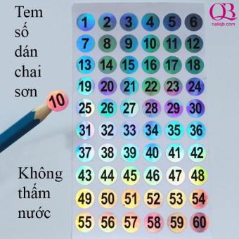 Tem số dán chai sơn từ 1-120 - số dán phân loại màu sơn