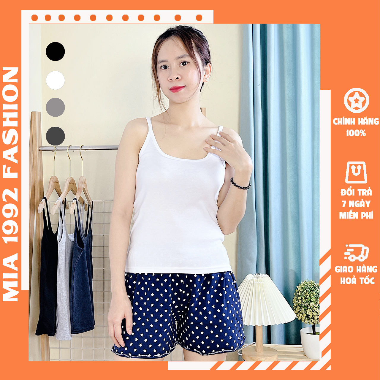 Áo hai dây nữ Mia 1992 - Áo 2 dây nữ trơn basic chất len tăm lạnh siêu mát siêu xinh