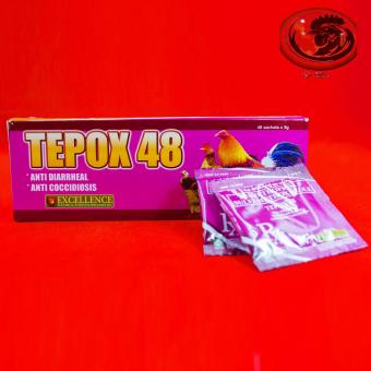 TEPOX 48 - T.huốc trị tiêu chảy ra máu cho gà đá 1 HỘP 48 GÓI