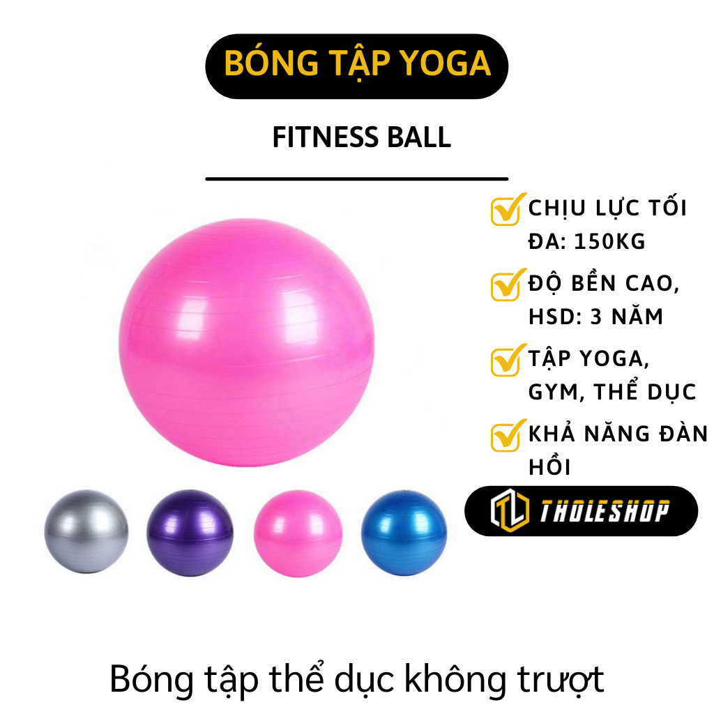 Bóng tập yoga 75cm - Bóng tập thể dục cỡ đại - Bóng tập Yoga chống vỡ bóng dày ổn định - Bóng tập Yoga cao cấp