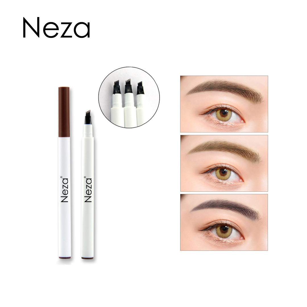 Gambar Neza Quick Drying Eyebrow Pencil 4 Pronged Eye Brow Dye 24 Hour Waterproof Anti Dizzy Long Lasting Eyebrow Shape Pen