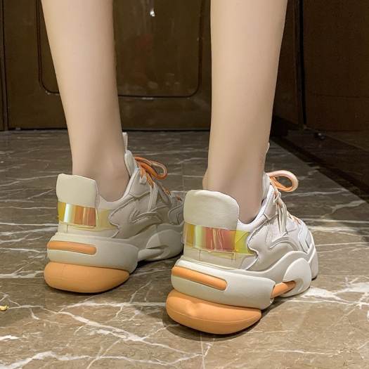 Giày Nữ Thời Trang Hàn Quốc Giày Da PU Đế Dày Nâng Cao Chống Thấm Nước Giày Thể Thao Ngoài Trời