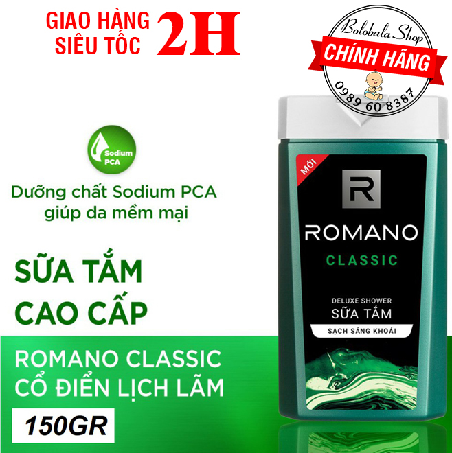 Sữa tắm romano, romano vip chai 150g - 180g