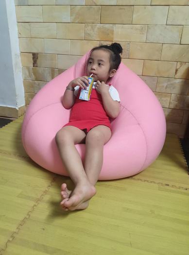 Ghế Lười Hạt Xốp 3ii Home Hàng Xuất Khẩu Chất Lượng Cao Size M 80x100cm Màu Hồng