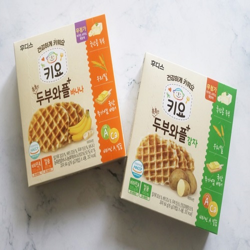 Bánh quế đậu hũ non Hodies Kiyo Moist Ildong, Hoodies Kiyo Moist Tofu Waffle, bánh quế đậu hũ non Ildong Hàn Quốc hộp 64g cho bé