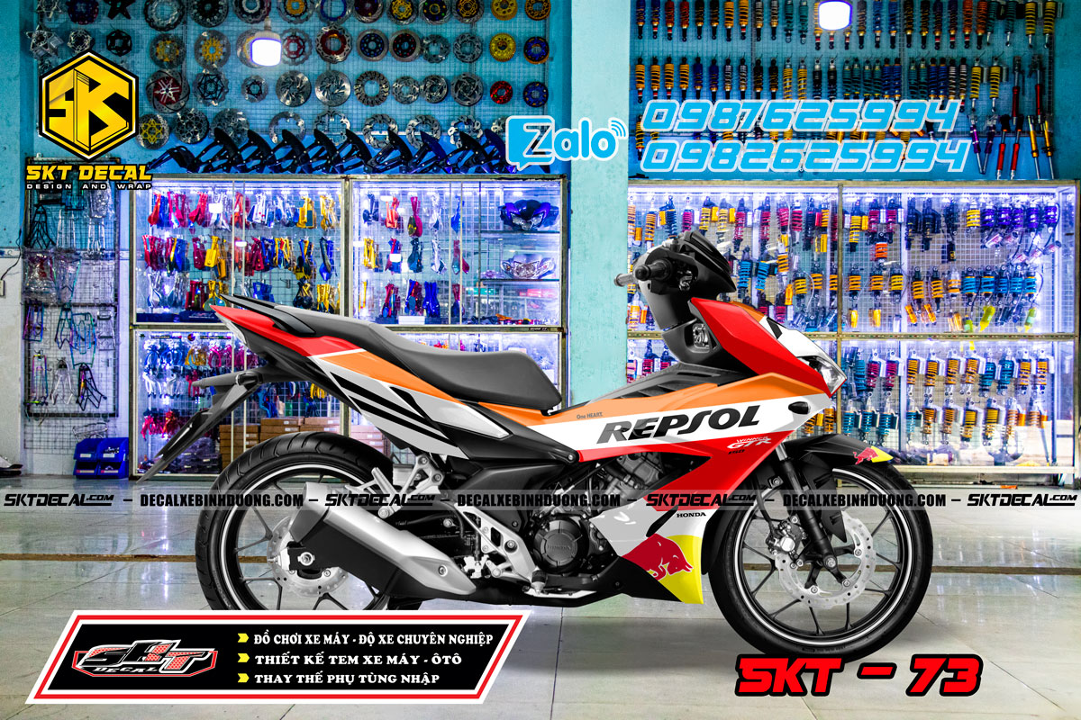 Tem trùm winner x đỏ trắng cam repsol 73