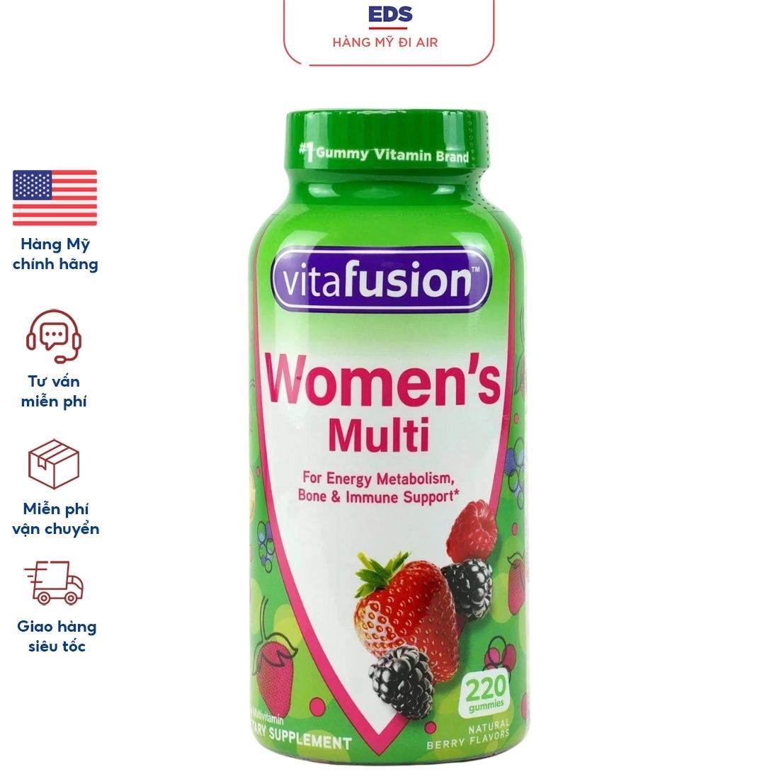 Kẹo dẻo bổ sung da Vitamin cho phụ nữ Vitafusion Women’s Multivitamin date 2023 - EDS Hàng Mỹ