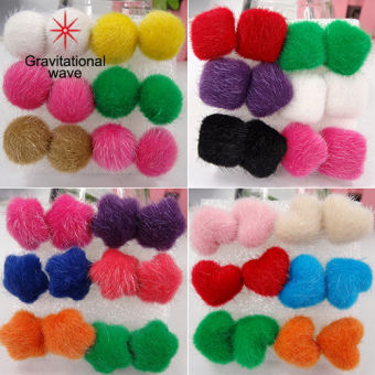 Gravitational Wave Bông Tai Nhựa Hình Trái Tim Ngôi Sao Tròn Hình Vuông Lông Ấm Áp Đáng Yêu 6 Cái/bộ