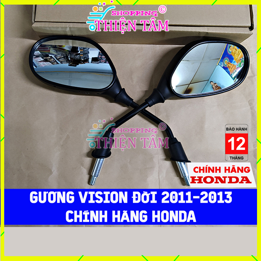 (Hàng Zin) Gương chiếu hậu Xe Máy Vision Đời cũ 2011-2012-2013 Chính Hãng Honda (Có Bán Lẻ 1 Chiếc)