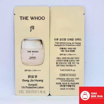 Gói 1ml Kem chống nắng dạng sữa Whoo Gongjinhyang Sunquid Uv Protective Lotion SPF 50+/PA++++