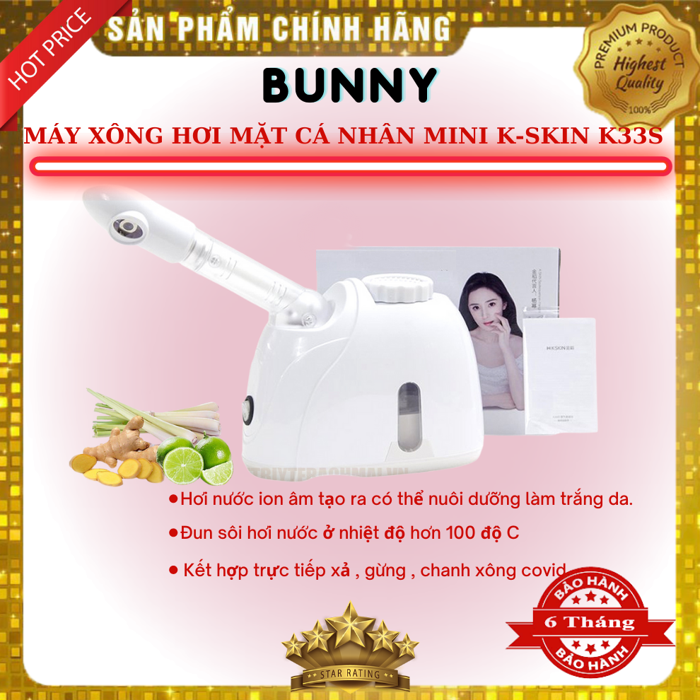Máy xông tinh dầu k-skin k33s - máy xông hơi thảo dược xông mũi họng - thêm thảo dược trực tiếp không cần tinh dầu- phun hơi nước phạm vi 50cm - máy xông hơi nước giá rẻ