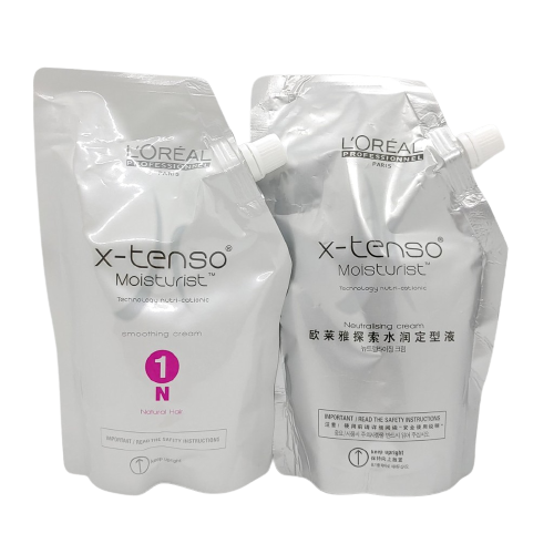 Cặp thuốc duỗi, uốn tóc loreal x-tenso moisturist 400 ml x 2 - thuốc uốn tóc tại nhà qt hair shop