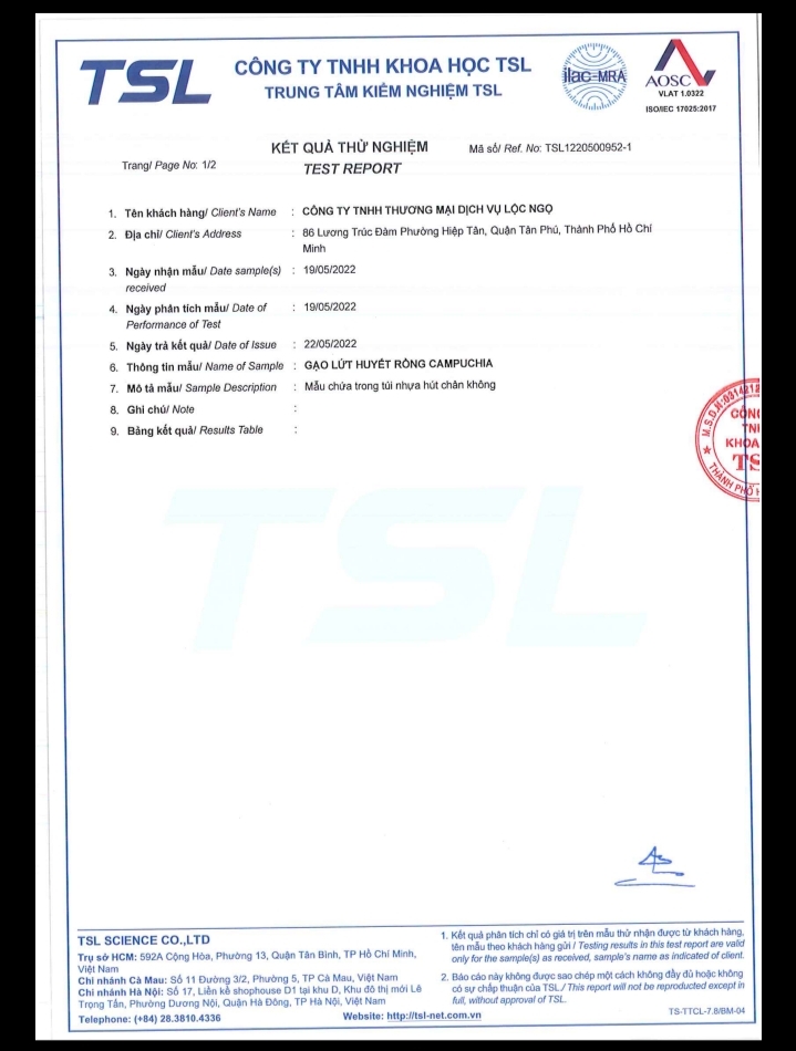 Gạo Lứt Huyết Rồng Campuchia Hữu Cơ Cao Cấp-500g- Hợp cho người ăn kiêng