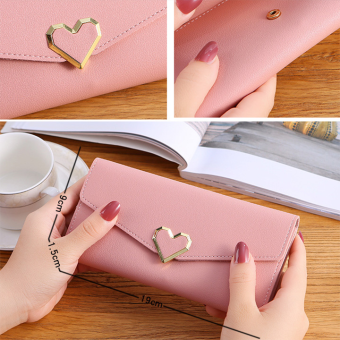 Ví  bóp đựng tiền dáng dài khóa tim cho nữ cầm tay thời trang hàn quốc để tiền, thẻ tiện lợi khoá tim xinh xắn