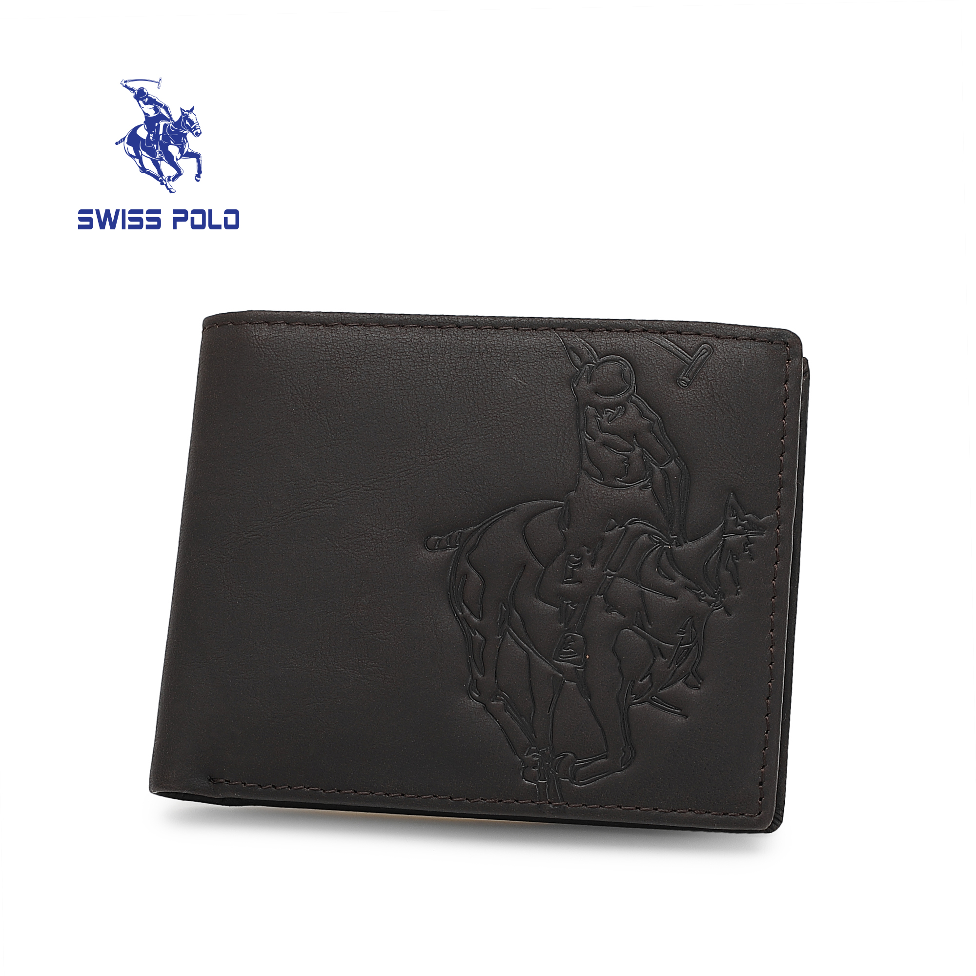 SWISS POLO Genuine Leather RFID Short Wallet SW 178-5 COFFEE