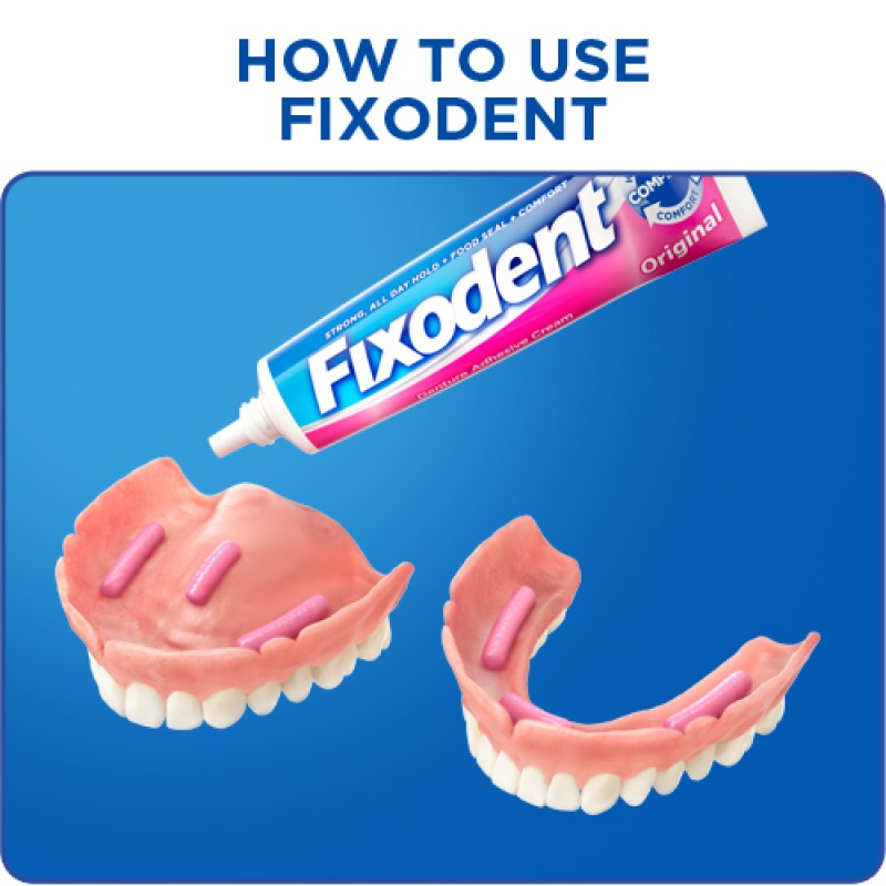 Keo dán răng giả hàm tháo lắp Fixodent 68g chính hãng