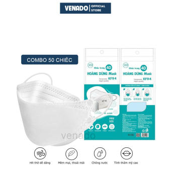 COMBO 50 khẩu trang KF94 hoàng dũng mask 4D cao cấp Venado