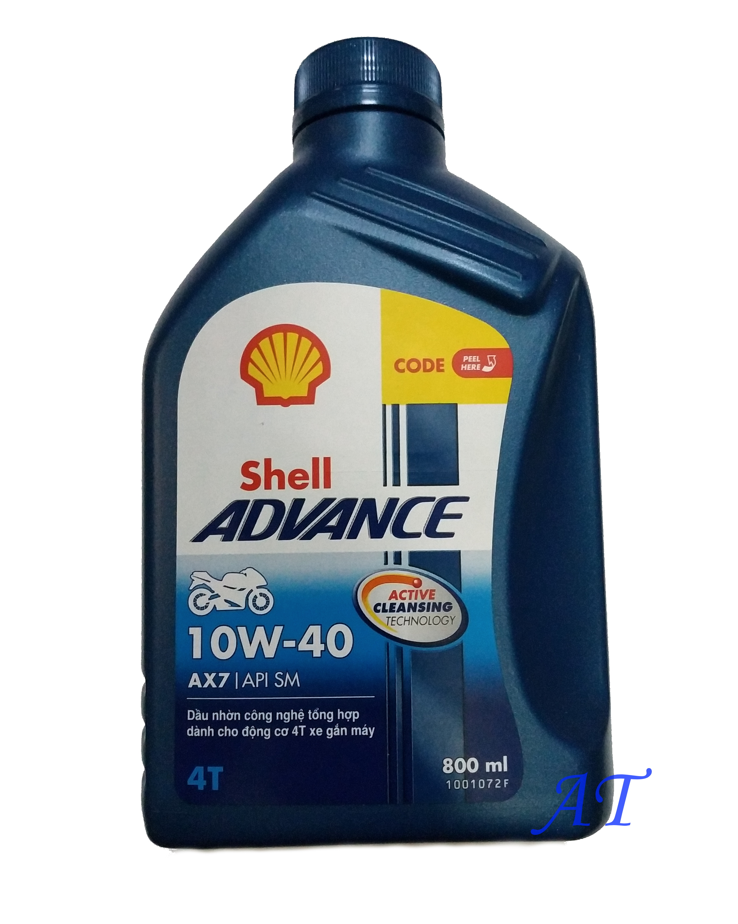 Dầu nhớt xe số 0.8l-1l shell advance synthetic based ax7 4t 10w40 bán tổng hợp