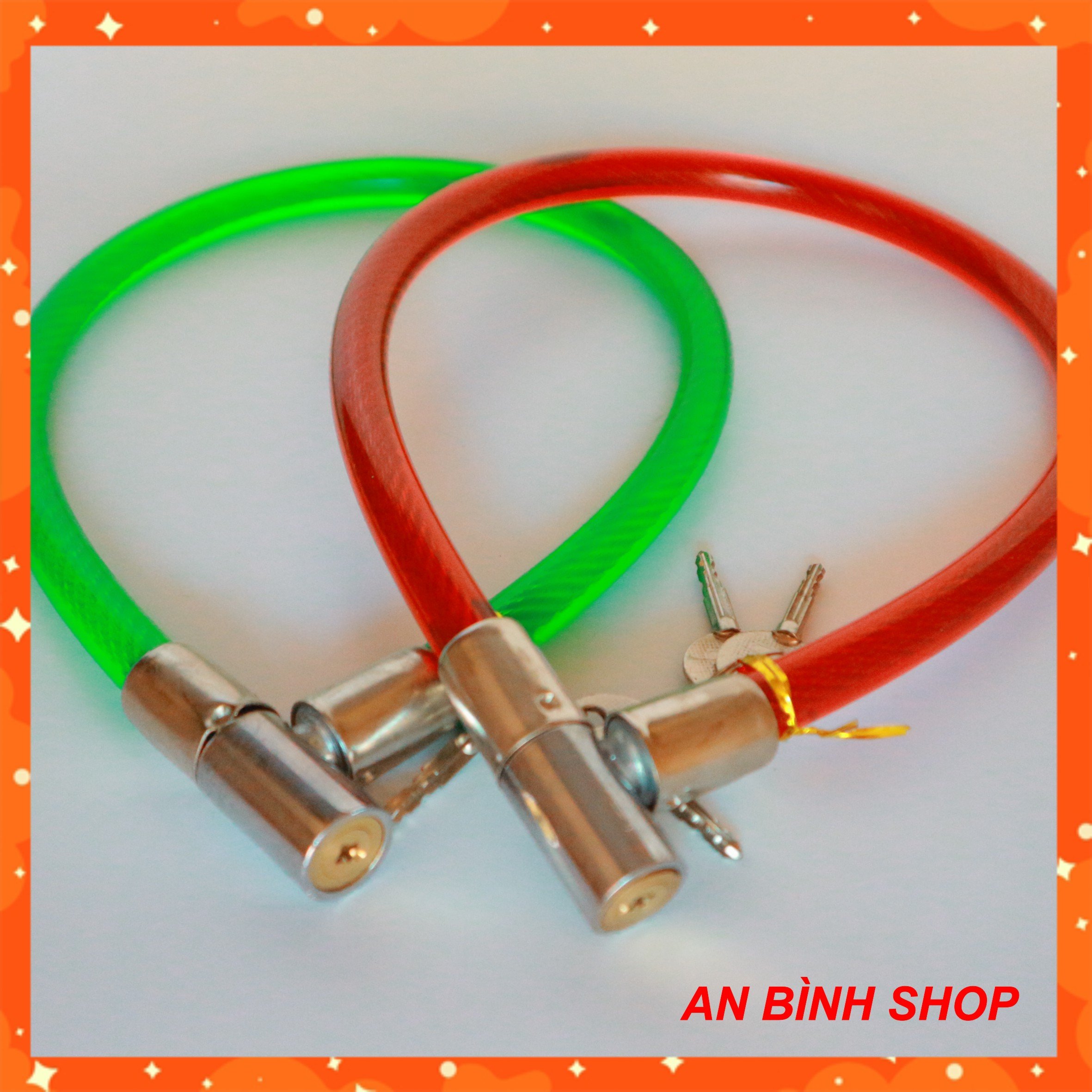Dây cáp khóa xe - Ổ khoá cáp dây dùng chìa, loại cáp to dày siêu an toàn, khoá dây cáp, Ổ khoá cáp, khoá cáp dài 60cm