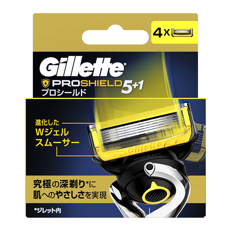 Vỉ 04 lưỡi dao cạo râu thay thế Gillette Fusion 5+1 Proshield, hàng nội địa Nhật