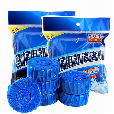 COMBO 10 viên tẩy bồn cầu siêu sạch màu xanh tiện dụng, viên tẩy bồn cầu cho gia đình