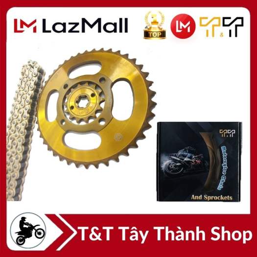 Nhông sên dĩa Yaz / Exciter 135, màu vàng, thông số 42T-14T, chất liệu thép SCM cao cấp, xuất xứ Thái Lan, bảo hành 6 tháng - T&T Tây Thành Shop chuyên nsd yaz