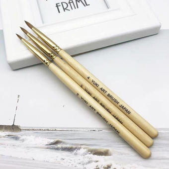 Cọ Đắp Bột Móng, Nặn Hoa Yuki Japan Số 2,3,4 - Cọ đắp bột hoa bột cán gỗ yuki Nhật Bản, Cọ đắp hoa chuyên dụng cho thợ nail