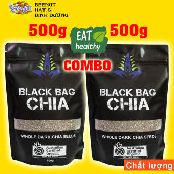 combo 2 túi Hạt chia đen Úc (1KG) (Combo 2 túi 500g) - Hạt chia Ogranic - Hạt chia Seeds - Hạt dinh dưỡng BeeNut