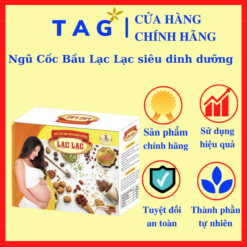 Ngũ Cốc Bầu Lạc Lạc siêu dinh dưỡng Ngũ cốc Lạc Lạc hộp 30 gói