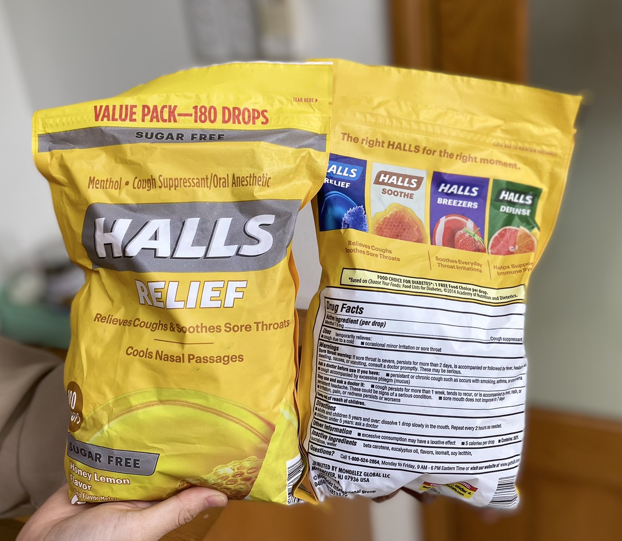 Kẹo Halls chanh mật ong không đường