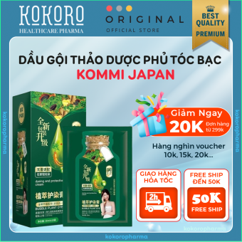 Dầu Gội Phủ Tóc Bạc KOMMI JAPAN Phủ Bạc - Dầu Gội KOMMI JAPAN Nhuộm Tóc Phủ Bạc, Dưỡng Tóc Óng Mượt