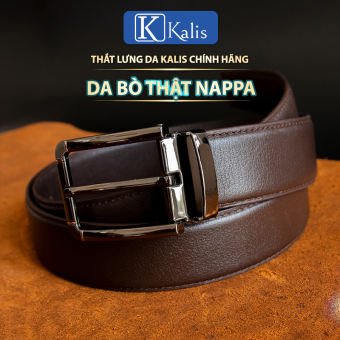 Thắt lưng nam cao cấp chính hãng KALIS da bò nappa thật 100% khóa kim dây nịt nịch thắt lưng da bò thật nam cao cấp hàng hiệu.