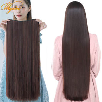 Tóc Thẳng Dài 60Cm/80Cm Tóc Nối 5 Kẹp Tổng Hợp Tự Nhiên Vô Hình Cho Nữ