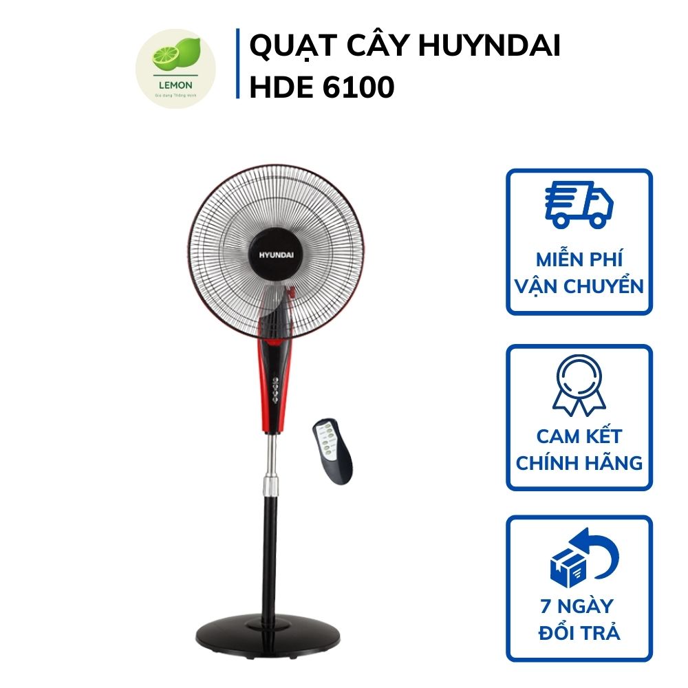 Quạt cây đứng có điều khiển thông minh - quạt cây hyundai hde 6100 bảo hành 12 tháng