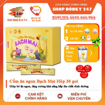 Cốm ăn ngon Bạch Mai NEW Giúp Bé Ăn Ngon, Trẻ Hết Biếng Ăn, Tăng Cân, Tăng hấp thu_Chính Hãng (hộp 30 gói)
