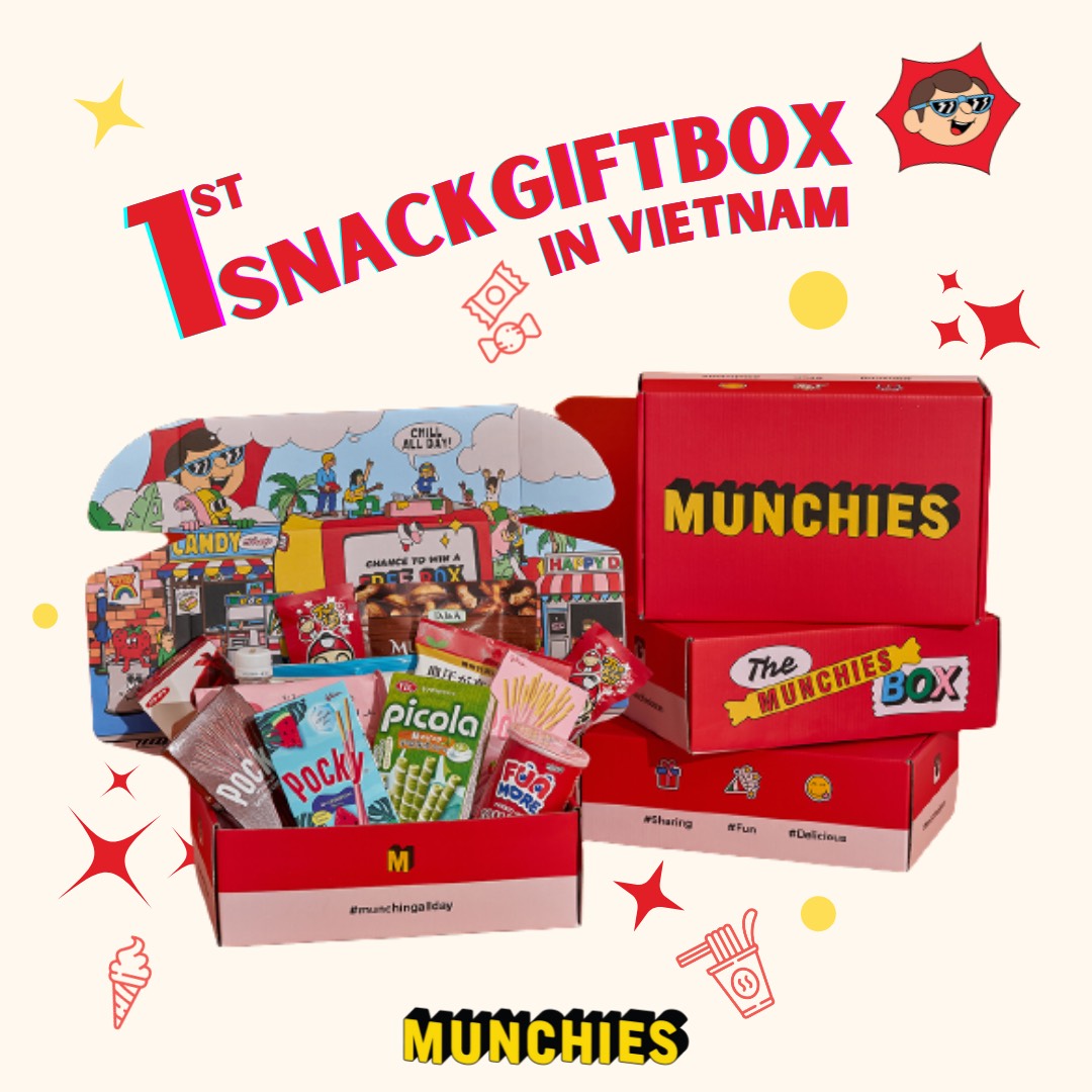 Hộp quà MUNCHIES bánh kẹo ngoại nhập - Hộp quà chúc mừng, quà tặng sinh nhật, quà tặng độc đáo