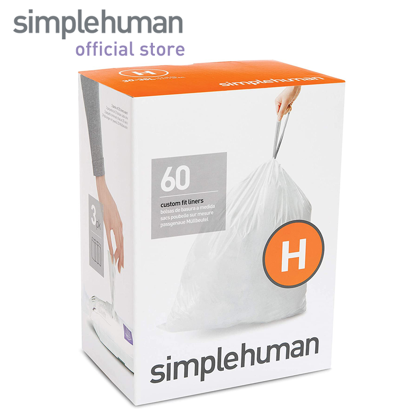 simplehuman Code A Custom Fit Liners (4.5L) - 90pcs (3pk x 30) - Trash Bin  Refill Bags - CW0250