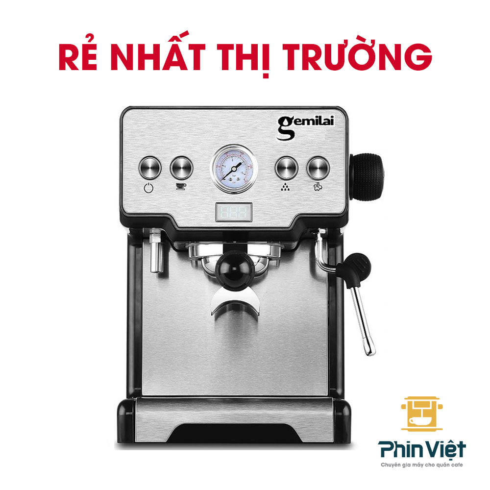 Máy pha cà phê Gemilai CRM-3605 Espresso mini chuyên nghiệp cho gia đình, văn phòng, quán cafe nhỏ