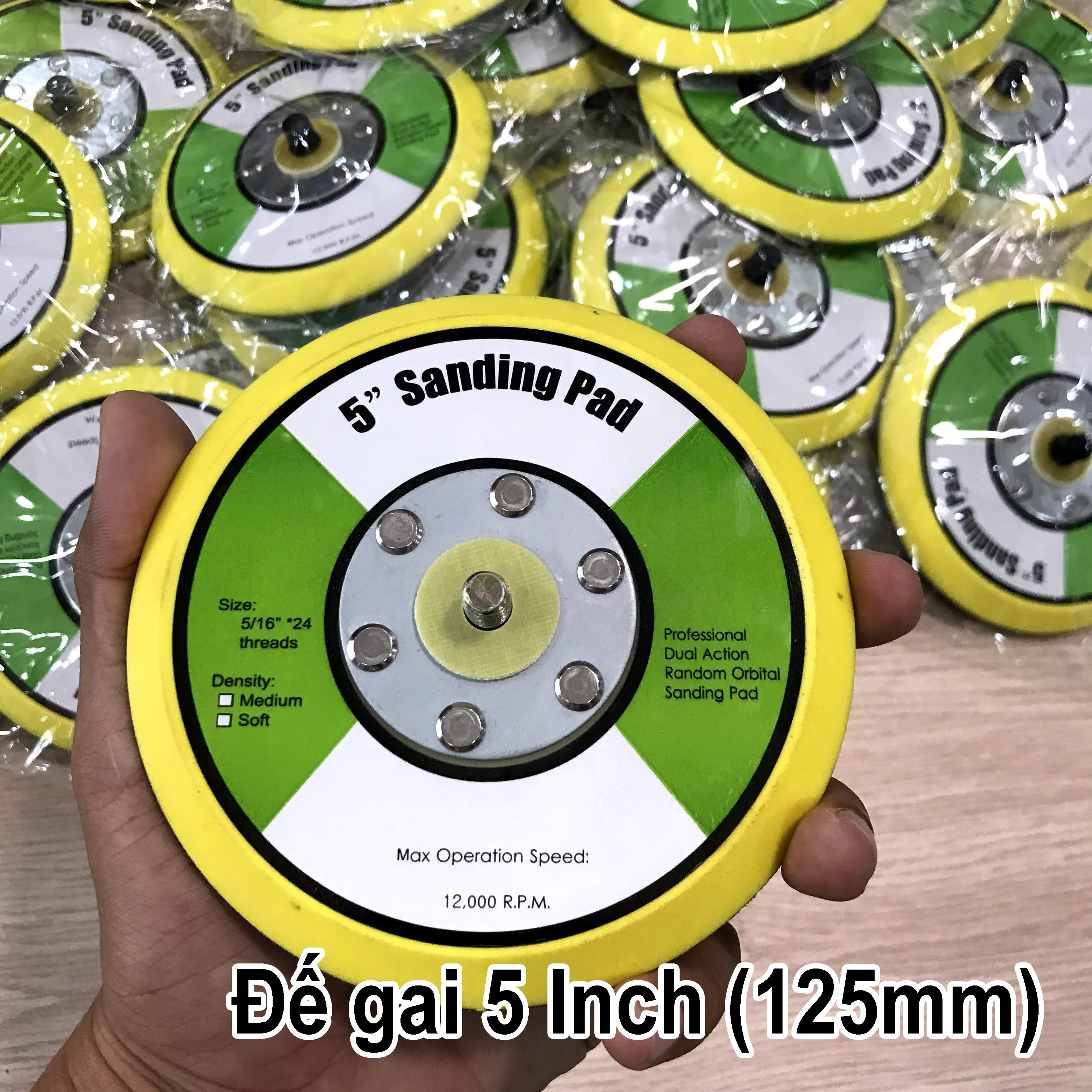 Đế máy chàm nhám tròn hơi 5 Inch (125mm)/6 Inch (150mm) - (Đế Gai/đế trơn)