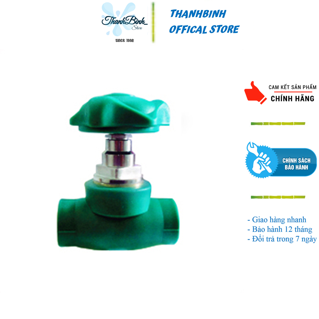 Van cửa nhiệt 20 mm/ van cửa ppr mở 100% size 20 mm- europipe