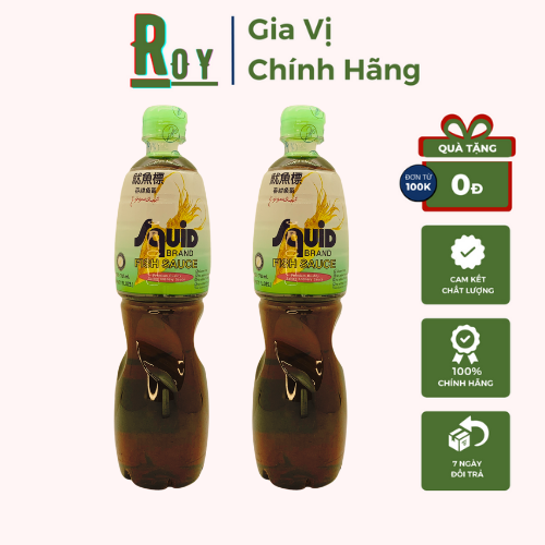 [HCM]Nước mắm mực Thái Lan ROY THAI nguyên chất hiệu Squid Brand Fish Sauce 700ml thượng hạng nhập khẩu - น้ำปลาแท้