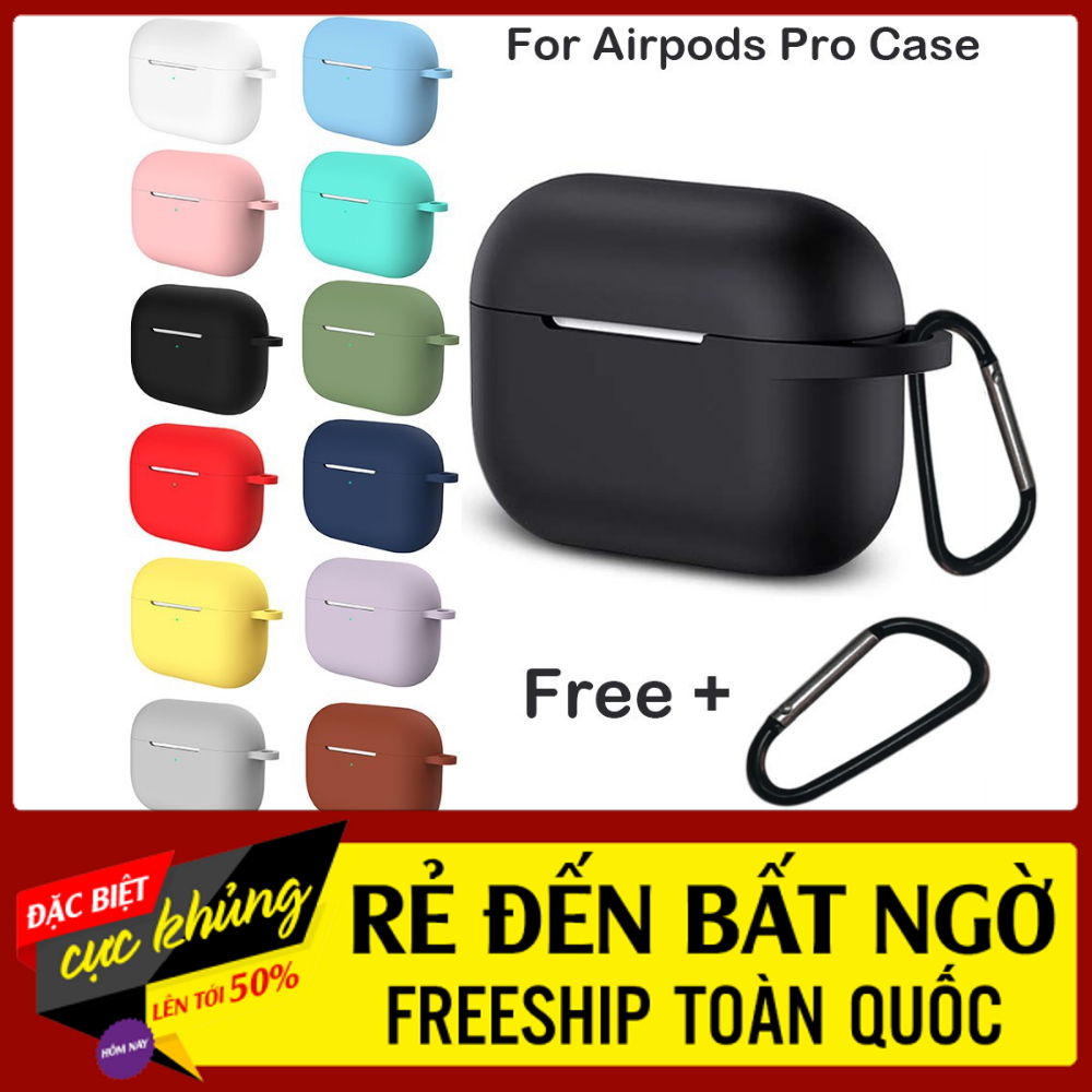 Case chống bẩn airpod pro - ốp airpod pro - trơn nhiều màu